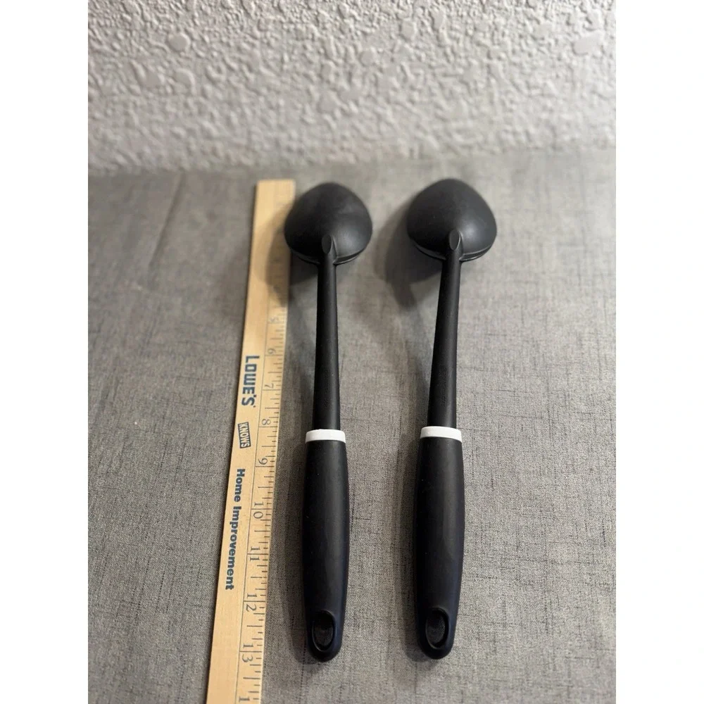 McCormick Black Kitchen Utensil 2 Piece Set Solid Spoons